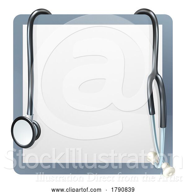 Vector Illustration of Doctor Medical Stethoscope Border Frame Sign