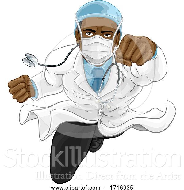 Vector Illustration of Doctor Super Hero Medical Concept