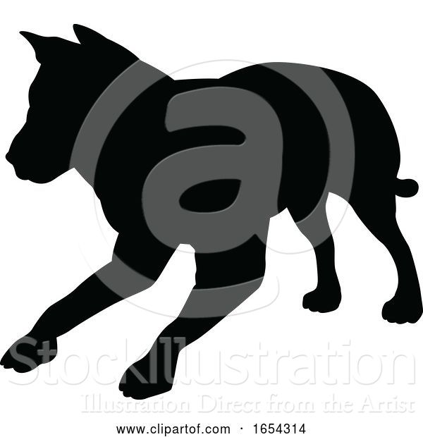Vector Illustration of Dog Pet Animal Silhouette