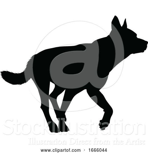 Vector Illustration of Dog Silhouette Pet Animal