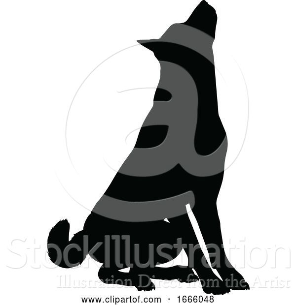 Vector Illustration of Dog Silhouette Pet Animal