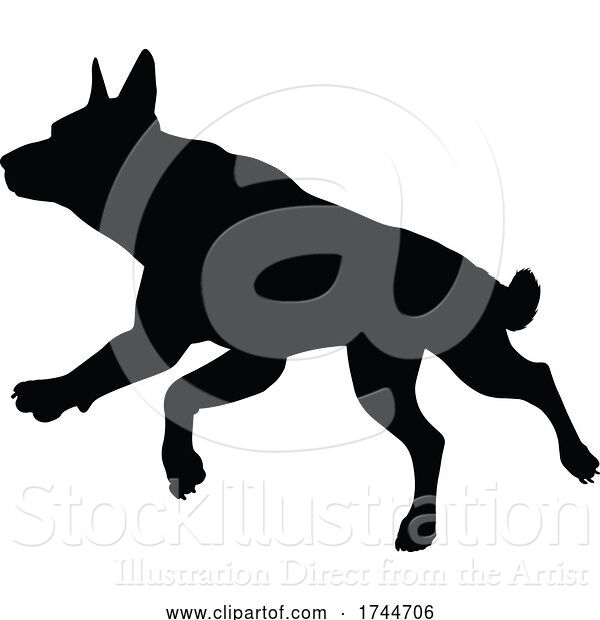 Vector Illustration of Dog Silhouette Pet Animal