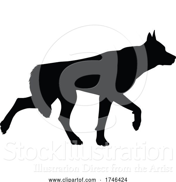 Vector Illustration of Dog Silhouette Pet Animal