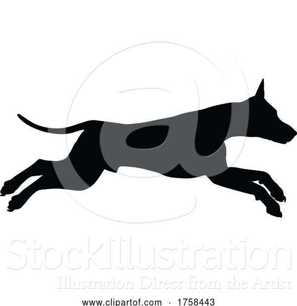 Vector Illustration of Dog Silhouette Pet Animal