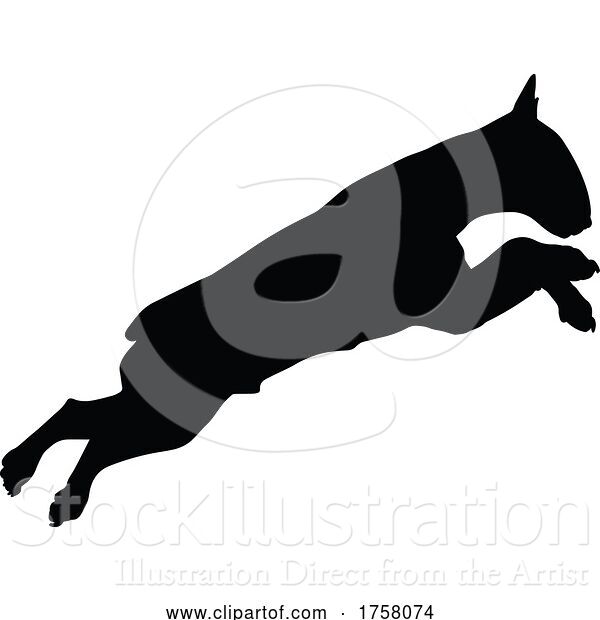 Vector Illustration of Dog Silhouette Pet Animal