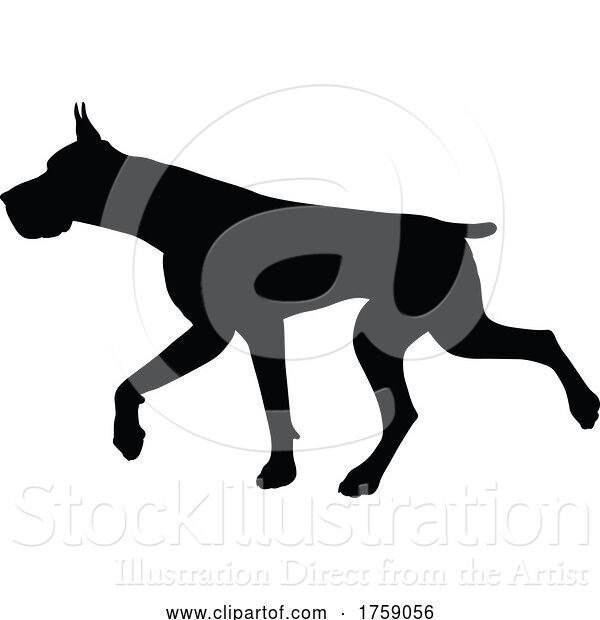 Vector Illustration of Dog Silhouette Pet Animal