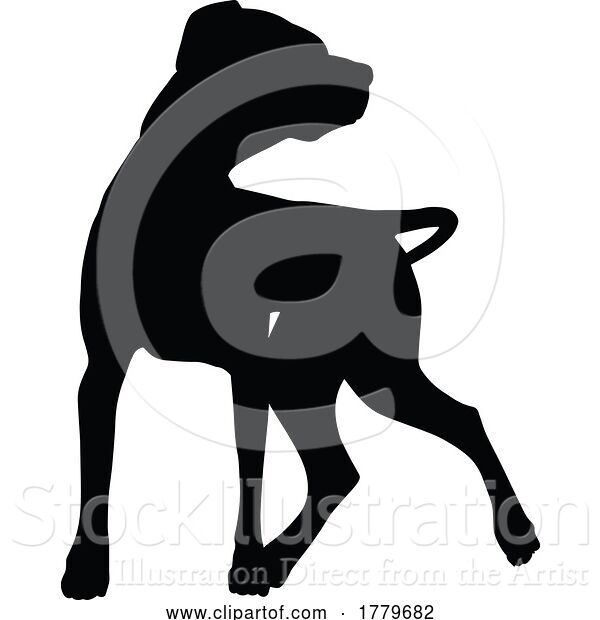 Vector Illustration of Dog Silhouette Pet Animal