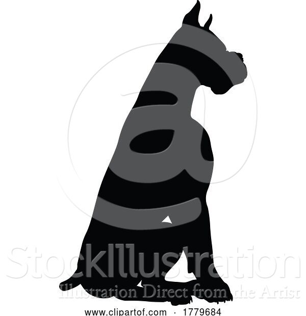 Vector Illustration of Dog Silhouette Pet Animal