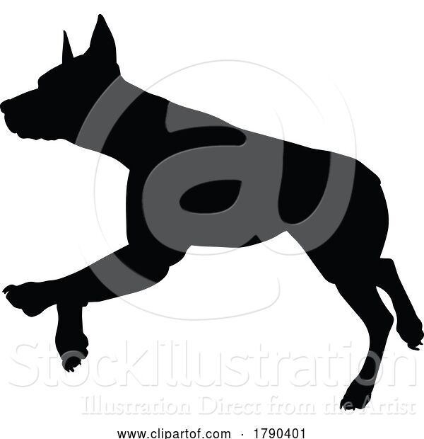 Vector Illustration of Dog Silhouette Pet Animal