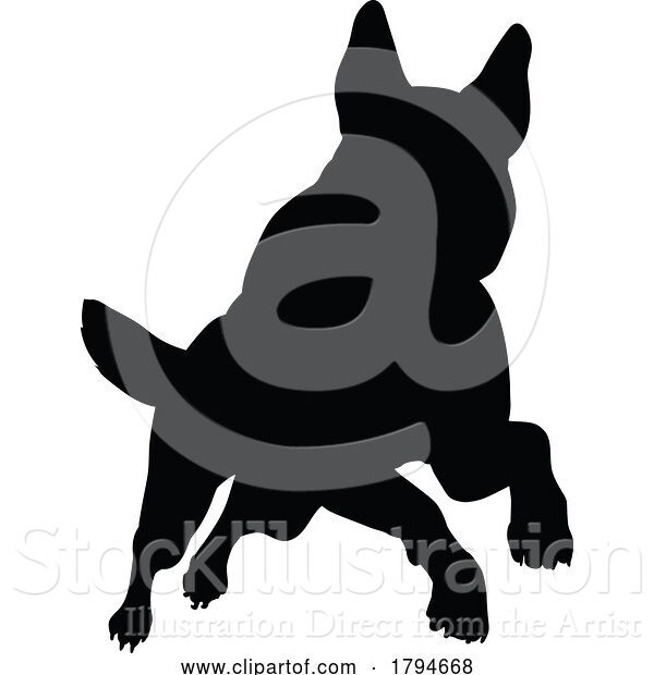 Vector Illustration of Dog Silhouette Pet Animal