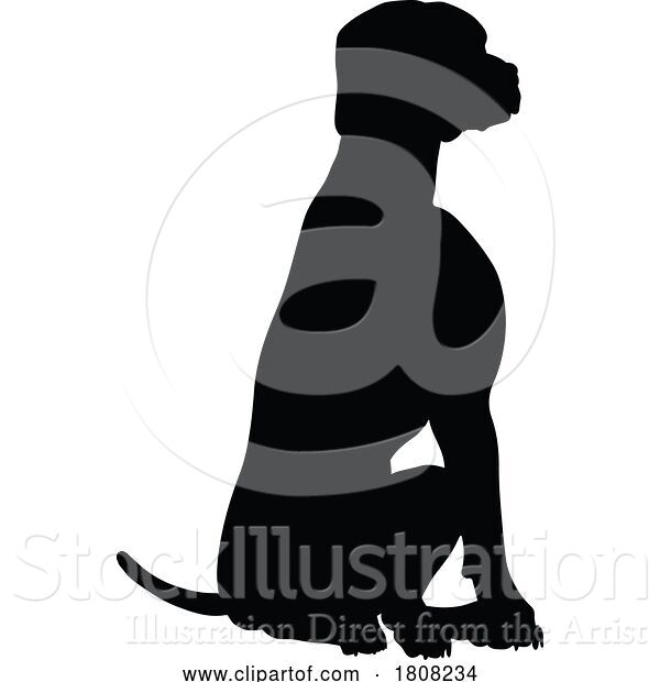 Vector Illustration of Dog Silhouette Pet Animal