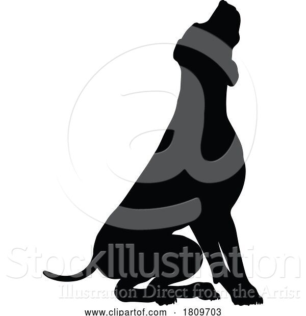 Vector Illustration of Dog Silhouette Pet Animal