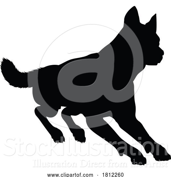 Vector Illustration of Dog Silhouette Pet Animal