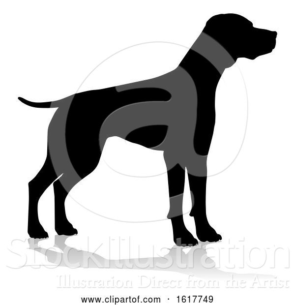 Vector Illustration of Dog Silhouette Pet Animal, on a White Background