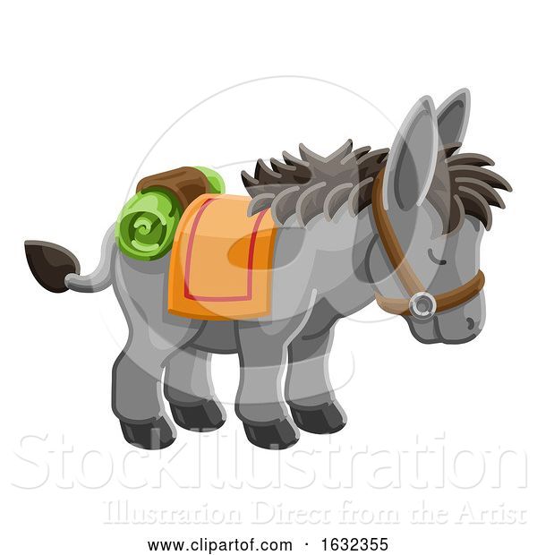 Vector Illustration of Donkey Animal Character