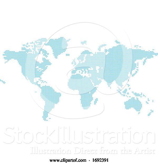 Vector Illustration of Dots Circles Flat Map World Background