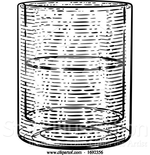 Vector Illustration of Drinks Glass in a Woodcut Etching Engraved Style