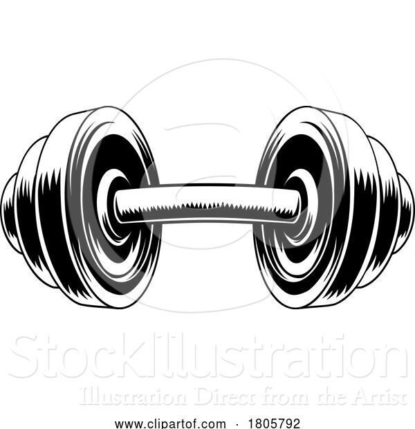 Vector Illustration of Dumb Bell Gym Weight Weightlifting Dumbbell Icon