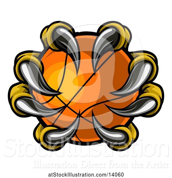 Vector Illustration of Eagle Claws Grasping a Basketball
