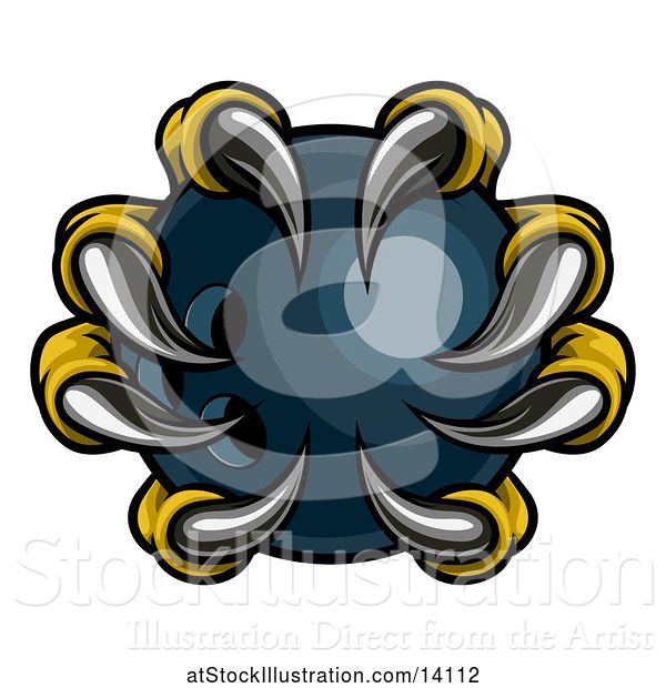 Vector Illustration of Eagle Claws Grasping a Bowling Ball