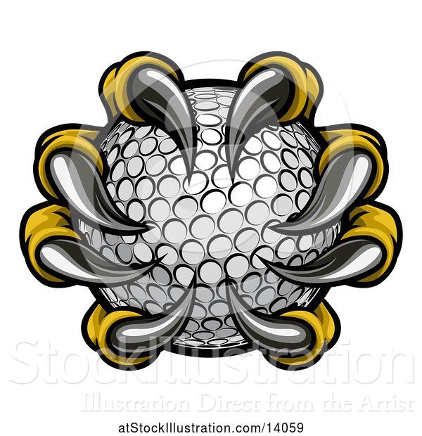 Vector Illustration of Eagle Claws Grasping a Golf Ball
