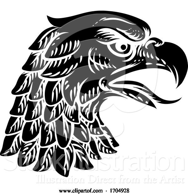 Vector Illustration of Eagle Falcon Hawk or Phoenix Head Face Mascot