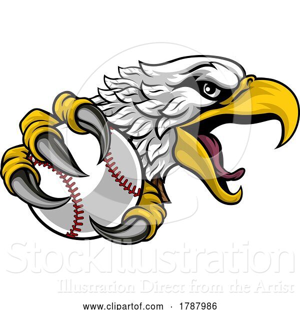 Vector Illustration of Eagle Hawk Baseball Ball Sport Team Mascot