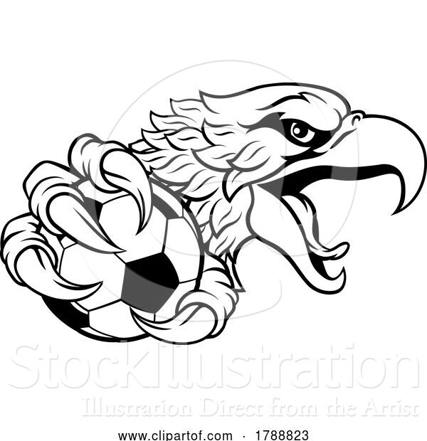 Vector Illustration of Eagle Hawk Soccer Football Team Mascot