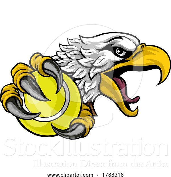 Vector Illustration of Eagle Hawk Tennis Ball Sports Team Mascot