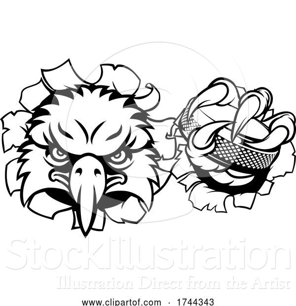 Vector Illustration of Eagle Ice Hockey Player Animal Sports Mascot