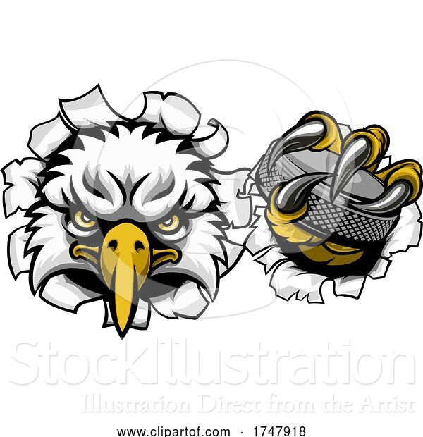 Vector Illustration of Eagle Ice Hockey Player Animal Sports Mascot