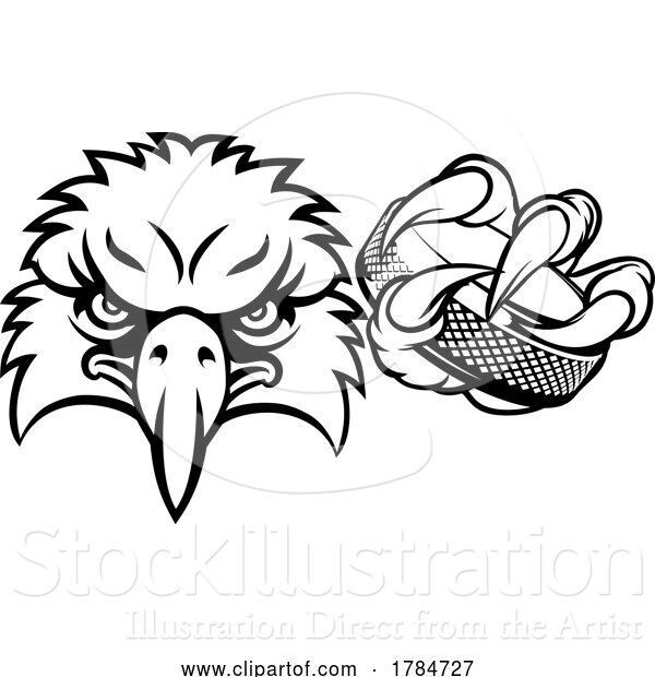 Vector Illustration of Eagle Ice Hockey Player Animal Sports Mascot