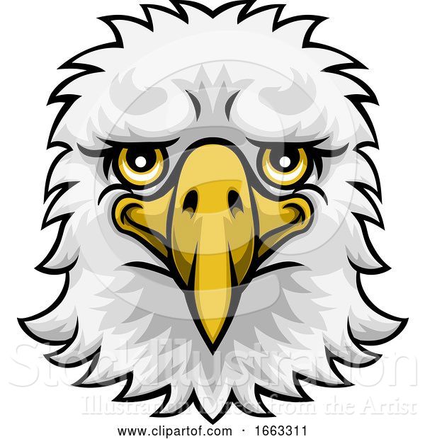 Vector Illustration of Eagle Mascot Cute Happy Character