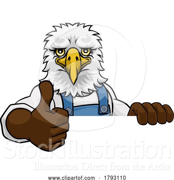 Vector Illustration of Eagle Mascot Plumber Mechanic Handyman Worker