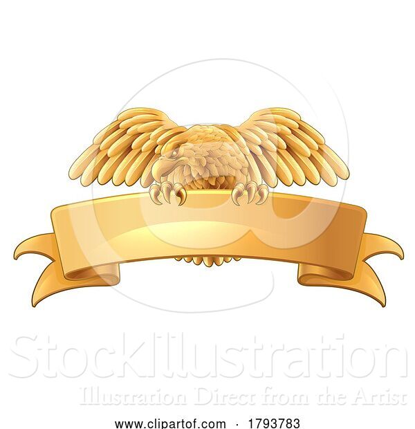 Vector Illustration of Eagle Scroll Symbol Crest Banner Parchment Design