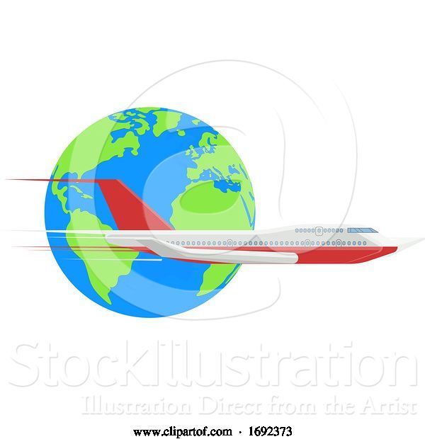 Vector Illustration of Earth and Airplane