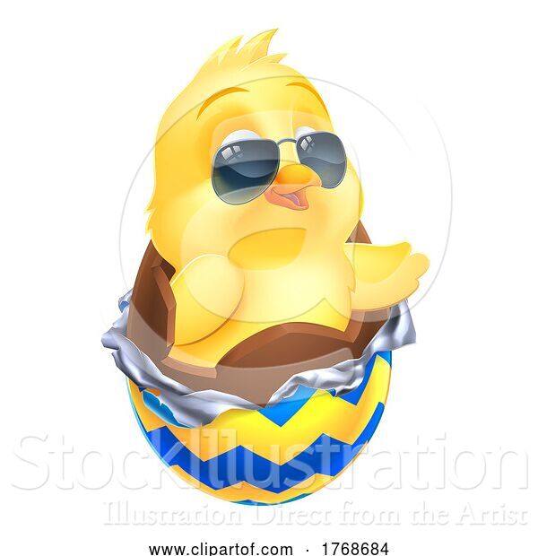 Vector Illustration of Easter Baby Chick Chicken Bird Chocolate Egg