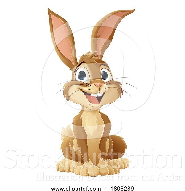 Vector Illustration of Easter Bunny Rabbit Fun Animal Character