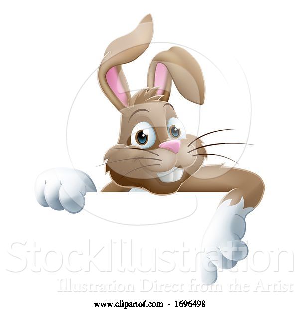 Vector Illustration of Easter Bunny Sign