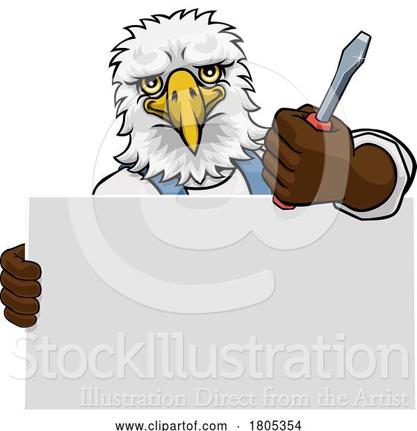 Vector Illustration of Electrician Eagle Screwdriver Tool Handyman