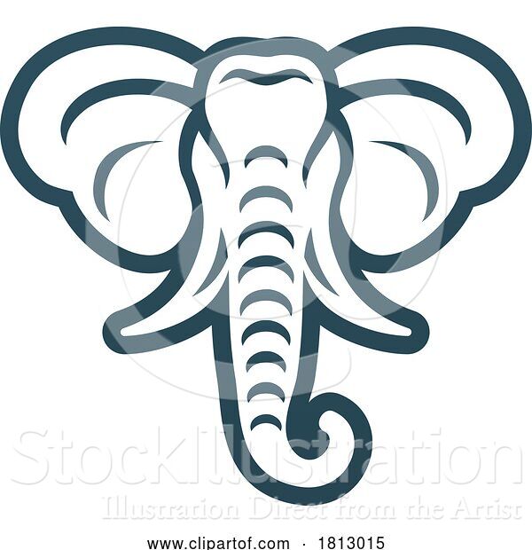Vector Illustration of Elephant Design Safari Animal Icon Mascot Design
