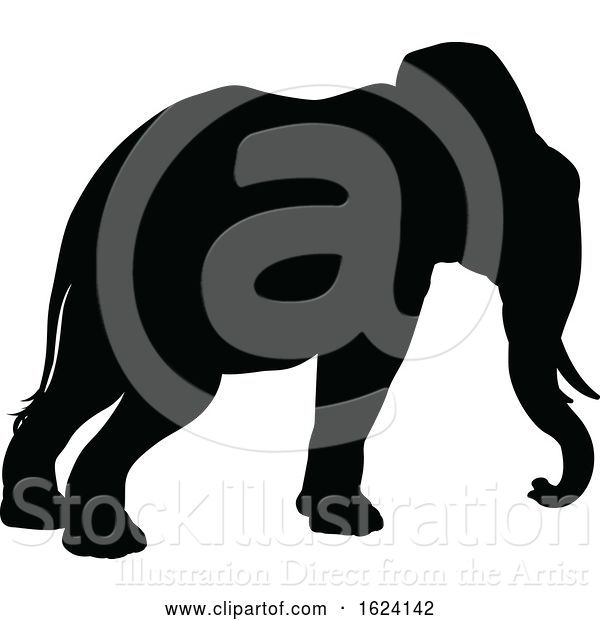 Vector Illustration of Elephant Safari Animal Silhouette