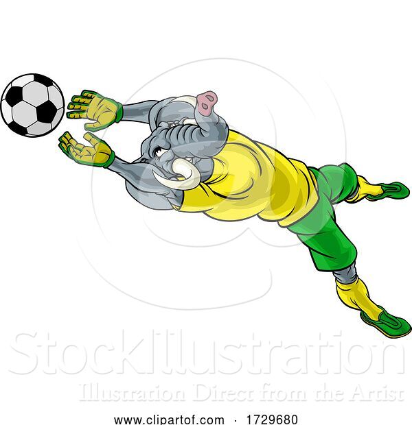 Vector Illustration of Elephant Soccer Football Player Sports Mascot