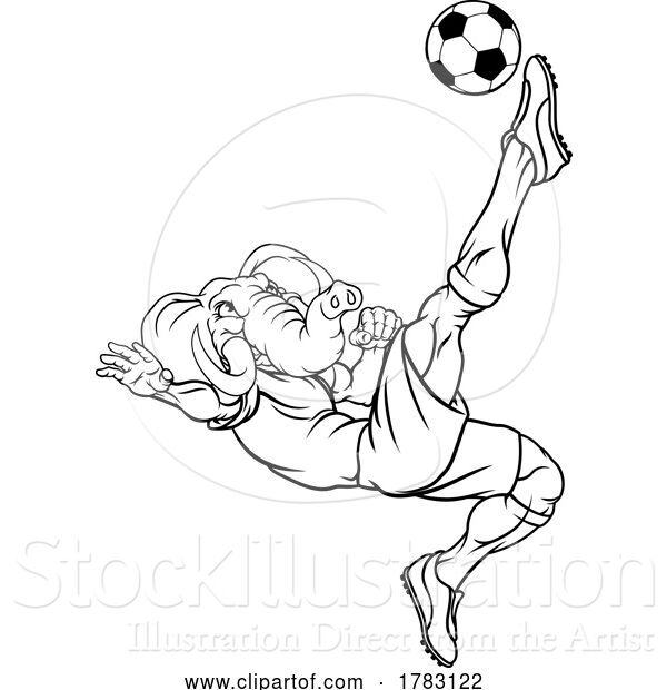 Vector Illustration of Elephant Soccer Football Player Sports Mascot