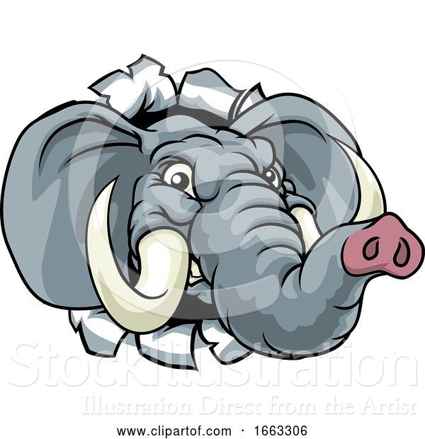 Vector Illustration of Elephant Sports Animal Mascot
