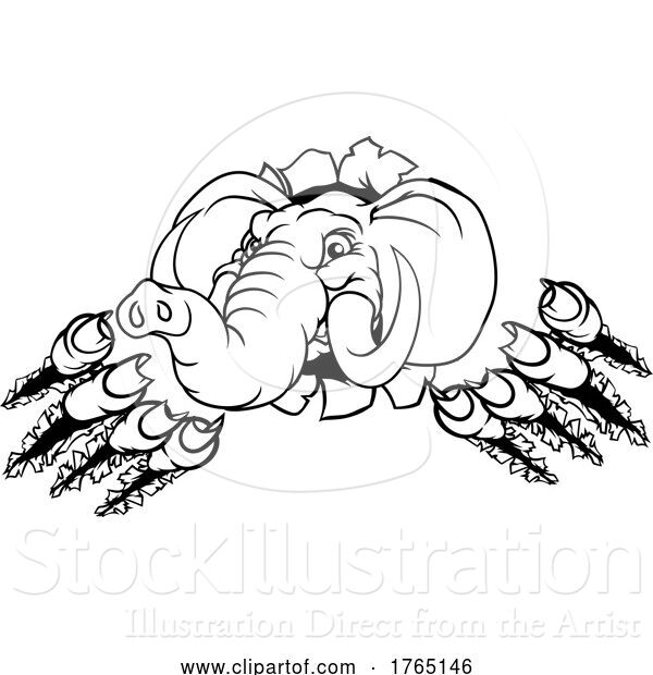 Vector Illustration of Elephant Sports Animal Mascot