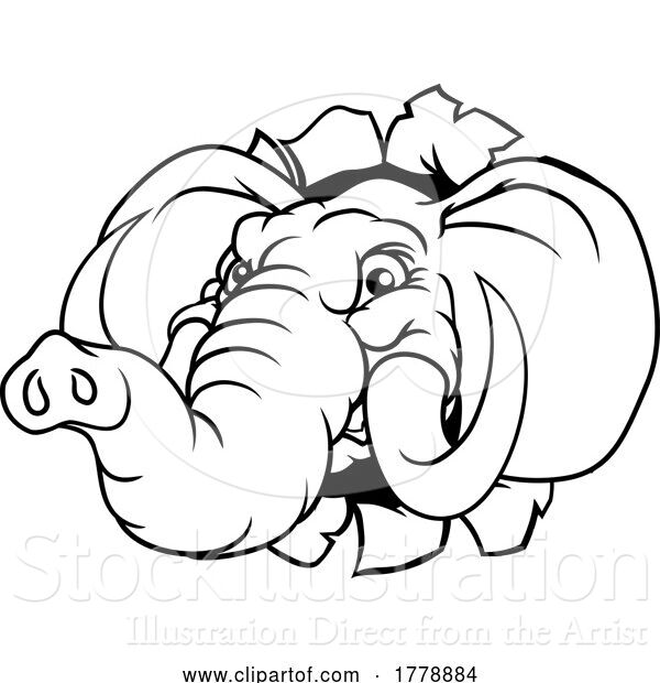 Vector Illustration of Elephant Sports Animal Mascot