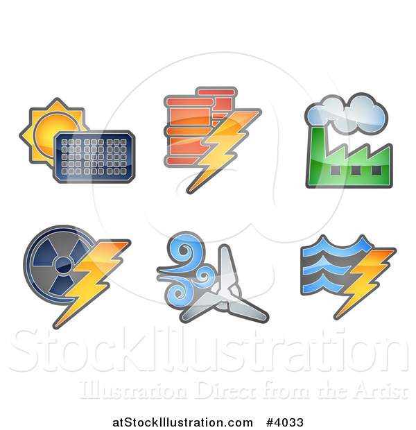 Vector Illustration of Energy and Electricity Icons