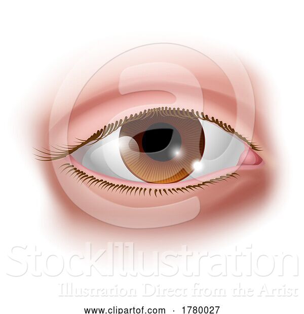 Vector Illustration of Eye Five Senses Human Body Part Sensory Organ Icon