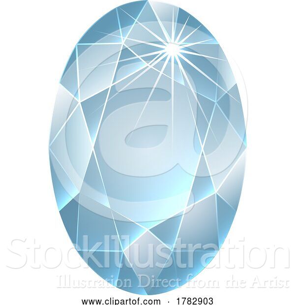 Vector Illustration of Faceted Cut Diamond Design